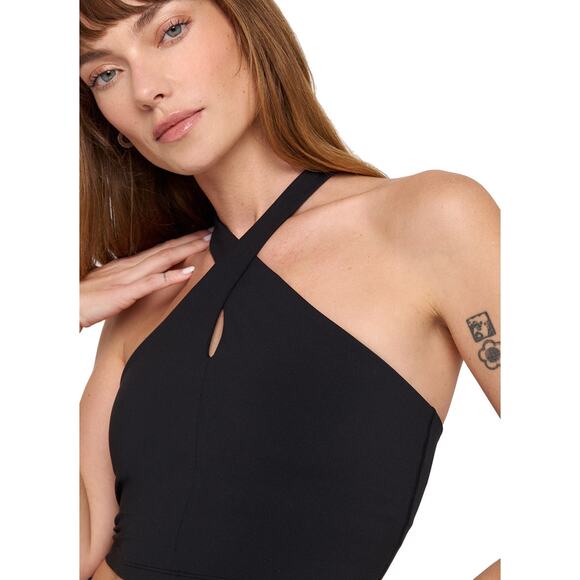 NWT Spiritual Gangster Jules Cross Neck Crop Tank, Black - L - Picture 3 of 7